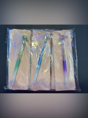 Iridescent Crystal-Top Gel Pens - Green, Blue, Purple, Pink (12-Pack)